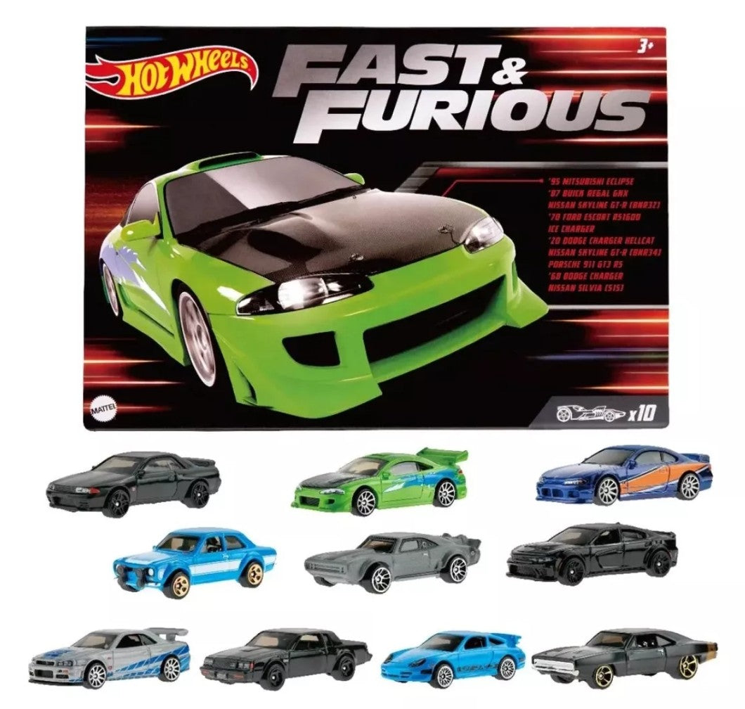 Hot wheels, rapido y furioso coleccion 10 piezas set